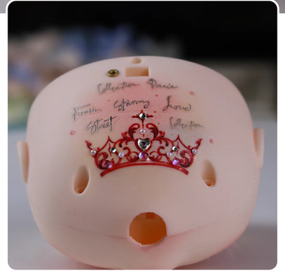 Blyth 1/6 doll hand drawn makeup face shell Blank Makeup DIY frosted face handmade