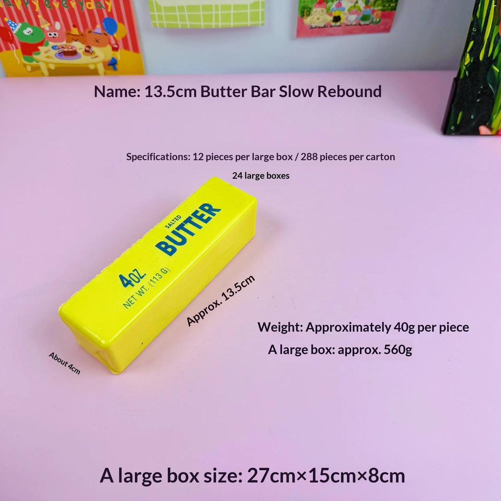 12pcs/Full Case 13.5cm Butter Stick Slow Rising Squishy Toy, Wet Rebound Moist Soft Feel, Stress Relief Decompression Fidget