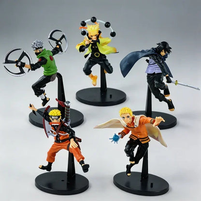 Bandai Naruto Shippuden anime Figures Uchiha Sasuke Hatake Kakashi Combat Form Collectible figure decorative Model Anime Toys