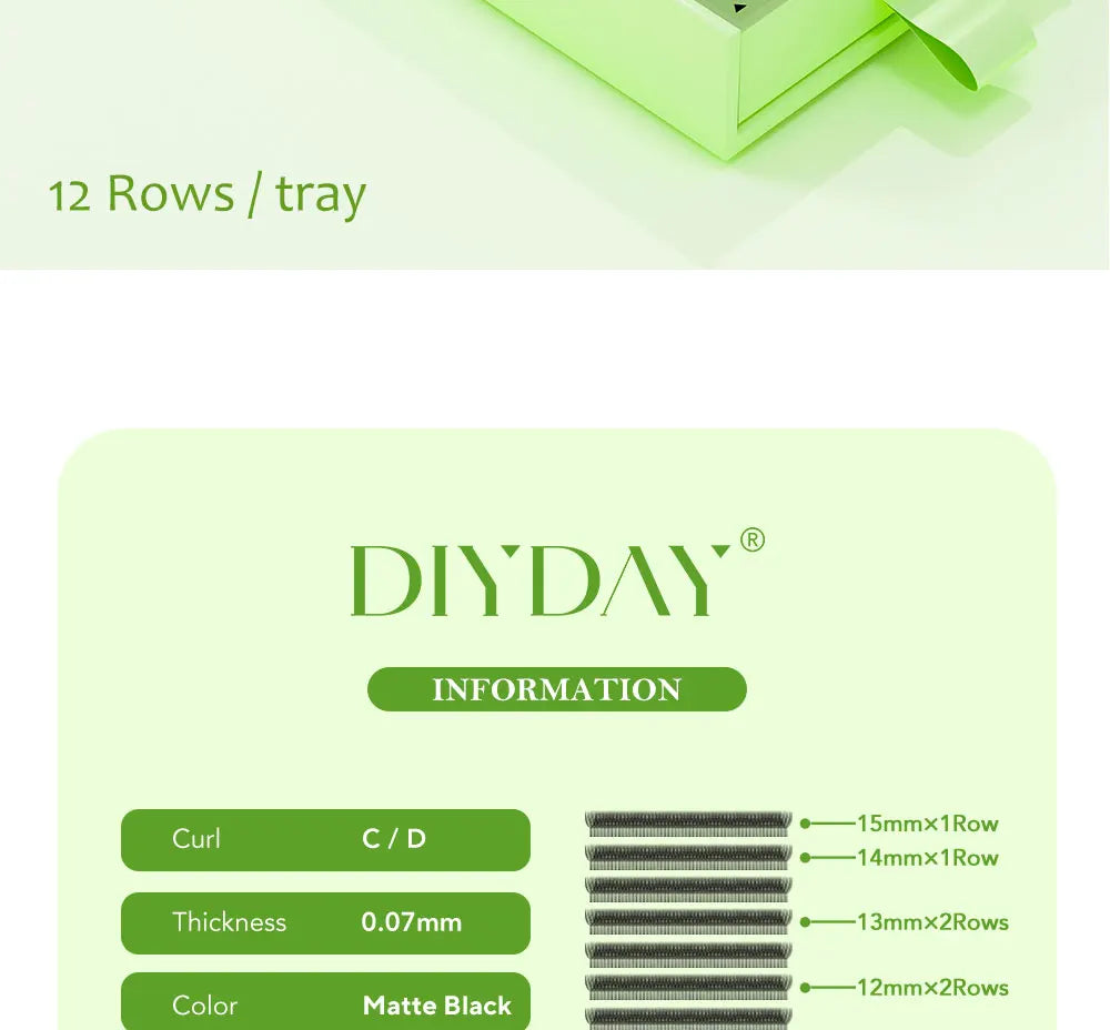 DIYDAY Narrow 3d 4d 5d Eyelash Extension V-Shaped Volume Fans W Shape Eyelashes BASF Natural Dense Faux Mink Lashes