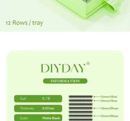 DIYDAY Narrow 3d 4d 5d Eyelash Extension V-Shaped Volume Fans W Shape Eyelashes BASF Natural Dense Faux Mink Lashes