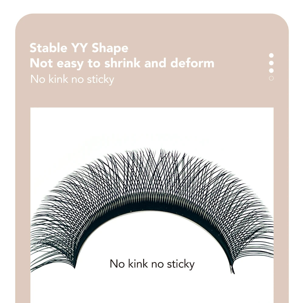 DIYDAY YY Shape Eyelash Extension C D L LU(M) N Curl Brown Lash Natural Soft Premade Volume Fans Two Tips Y-Shaped False Eyelash