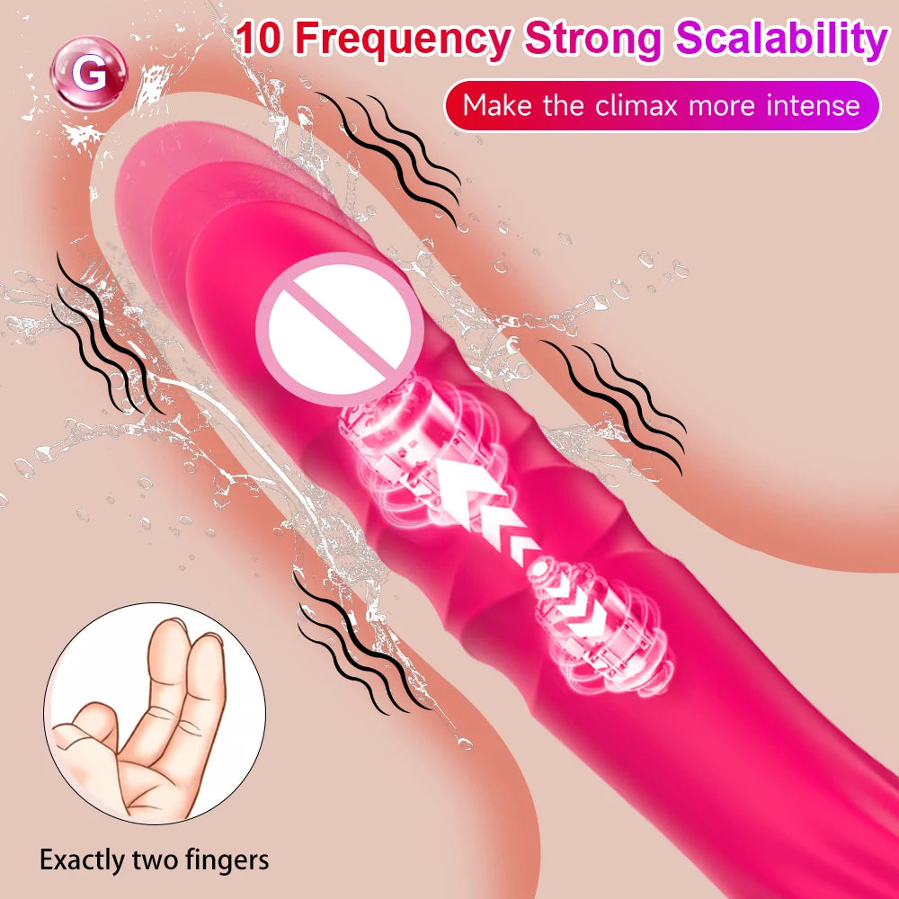 Dildo Retractable Vibrator For Women 10 Modes Soft Silicone G Spot Clitoral Anal Stimulation Massager Masturbation Sex Toys