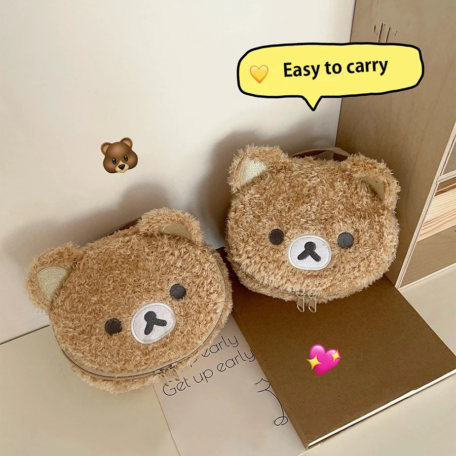 Plushes Makeup Case Anime Relaxed Bear Cosmetic Bag Women Jewelry Storage Pouch Girl Organizer Handbags Gift Hot Sales