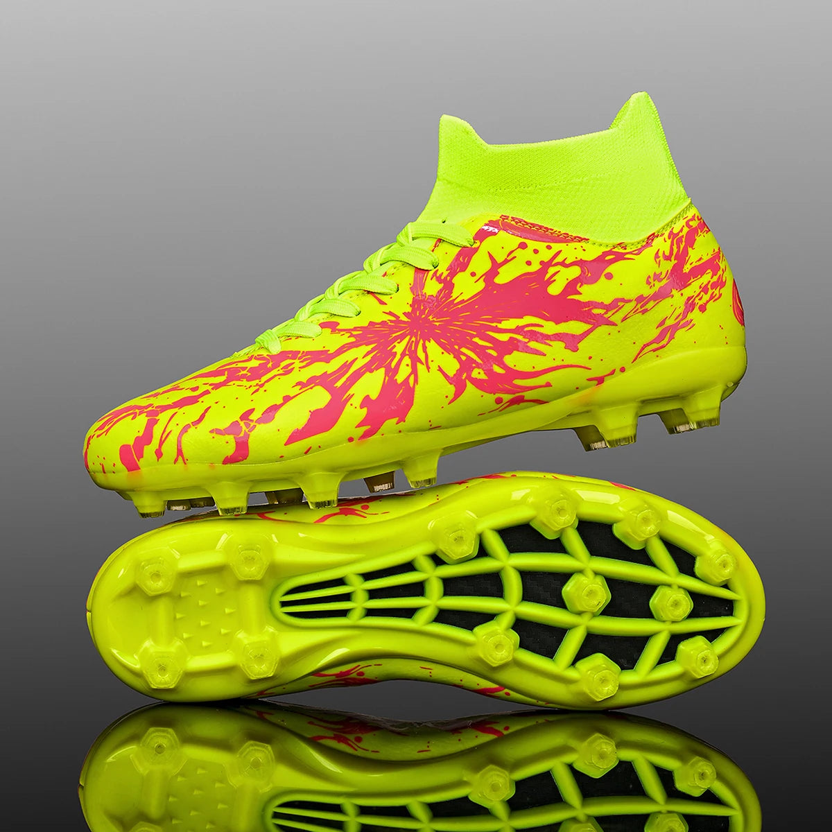 Match Focused AG FG Soccer Shoes High Density PU Fabric Solid TPU Stud Sturdy Structure For Amateur Natural Grass Competitions