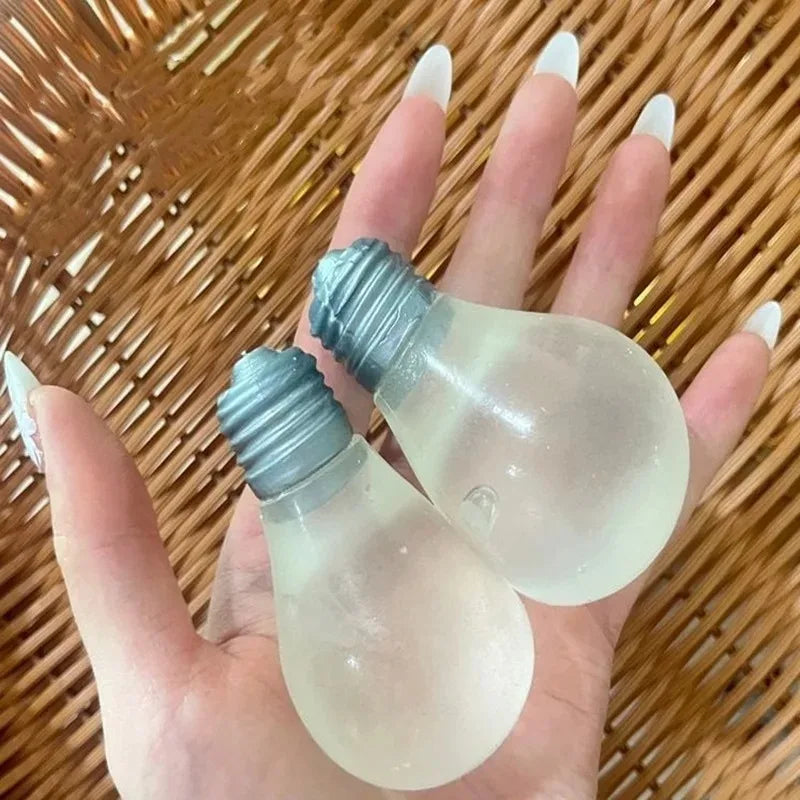 Squishy Light Bulb Maltose Luminous Squeeze Toy Slow Rebound Sensory Fidget Toy Anxiety Relief Novelty Funny Decompression Gift