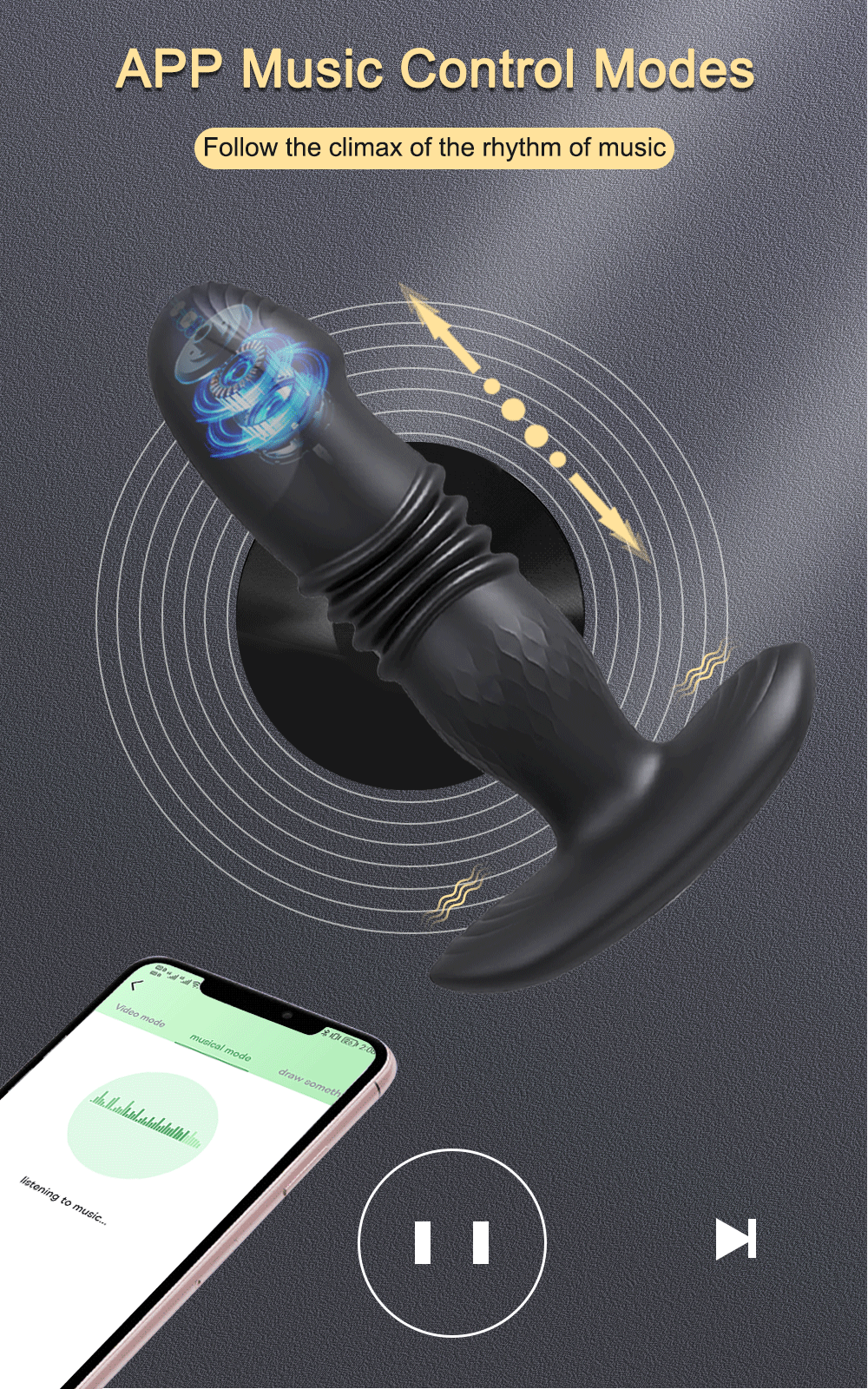 App-Controlled Telescopic Anal Massager