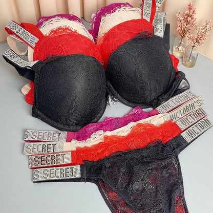 Women's Padded Lace Bra & Panty Set