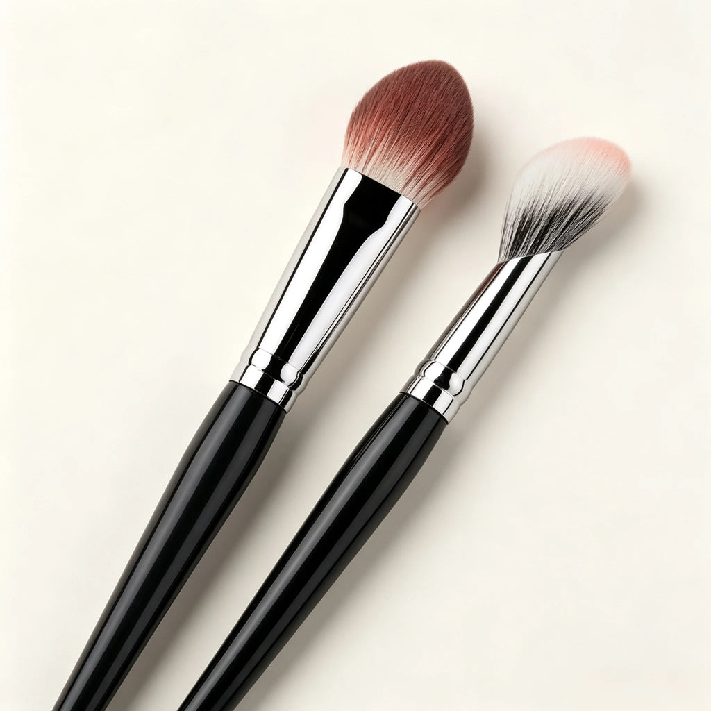 Peach Heart Blush Brush 1/2Pcs Compact Flat Precision Makeup Brush Cosmetic Applicator for Powder Cream & Liquid Blush