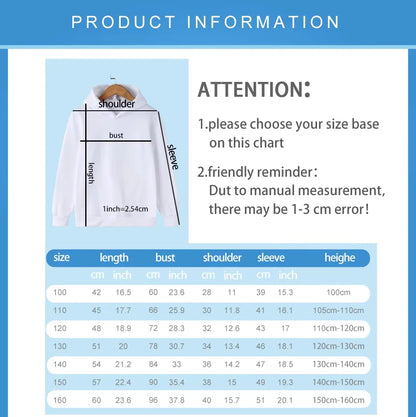 American Retro Cartoon Print Children'sCasual Long-Sleeved Hooded Shirt-Korean Version Warm and Comfortable Boys' and Girls' Top
