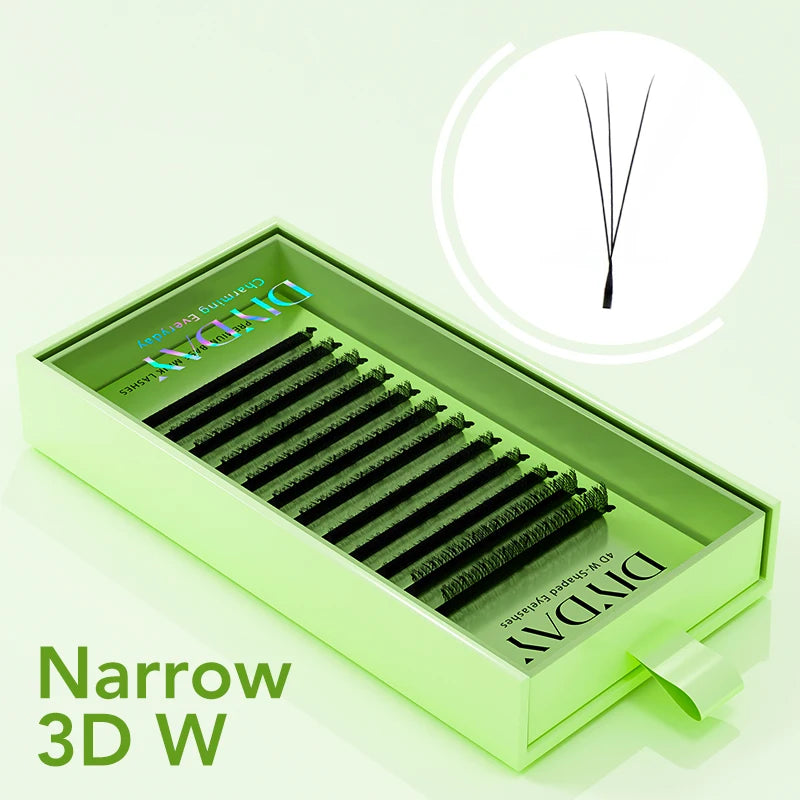 DIYDAY Narrow 3d 4d 5d Eyelash Extension V-Shaped Volume Fans W Shape Eyelashes BASF Natural Dense Faux Mink Lashes