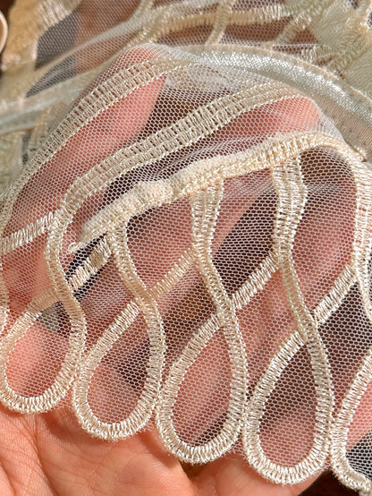 Women's Beige Lace Mesh Bra & Panty Set