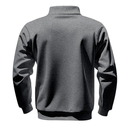 American autumn and winter heavy fleece long-sleeved men's sweater half zipper loose stand-up collar pullover men's sweater