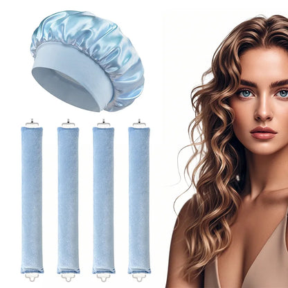 5pcs Heatless Curling Iron Headband With Sleep Cap Soft Curling Iron Sleeping Curler Styling Tool