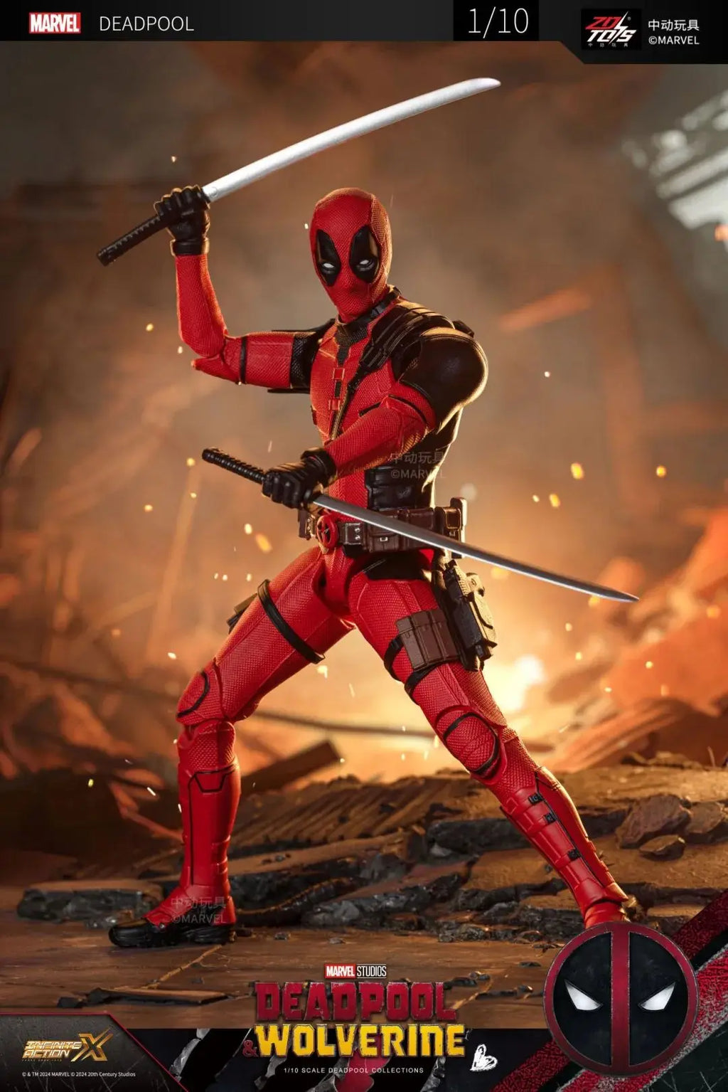ZD Toys Deadpool & Wolverine Action Figure Deadpool 3 Movie Figure Toy Deadpool & Friend Collection Mode Statue Christmas Toys