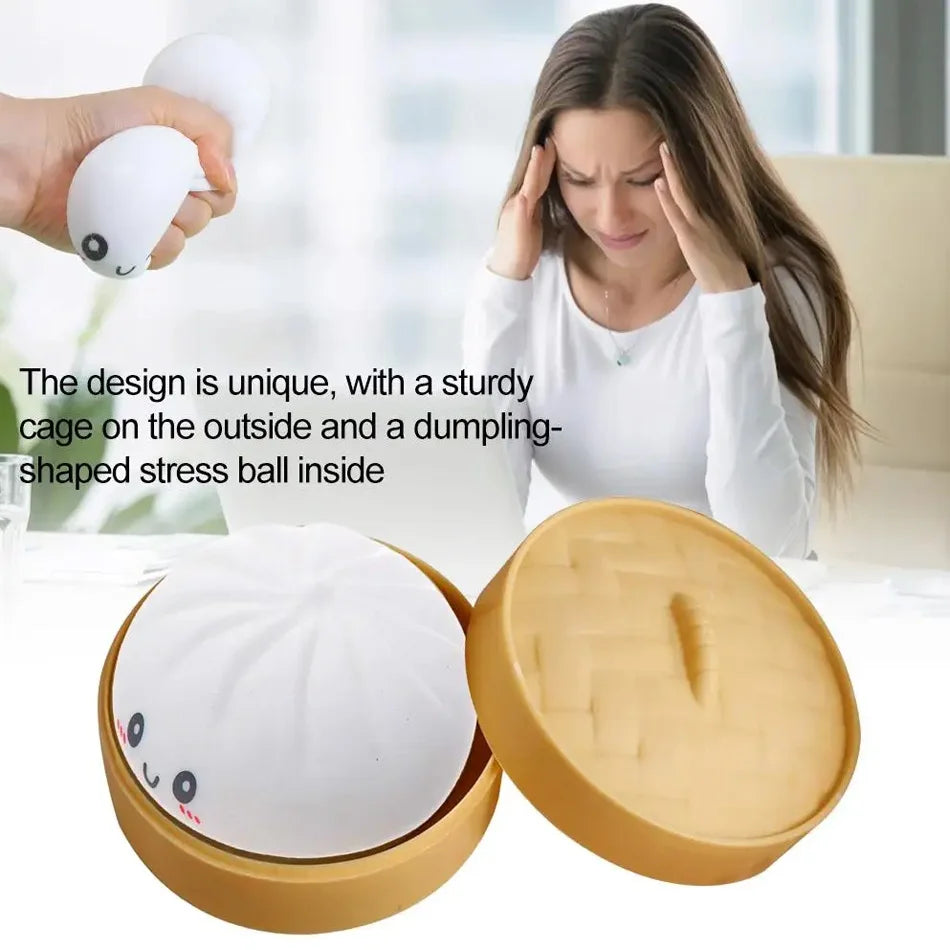 Colorful 6 Styles Glitter Dumpling Glitter Dumpling Squishy with Box Dumplings Sensory Squeeze Toy for Stress Relief Toys