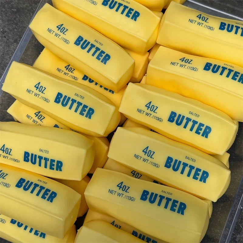Butter Stick Squishy Stress Ball Fidget Toy Crunchy Squeeze Toy Round Blocks Filled ASMR Anti Stress Release Hand Relax Gift Toy