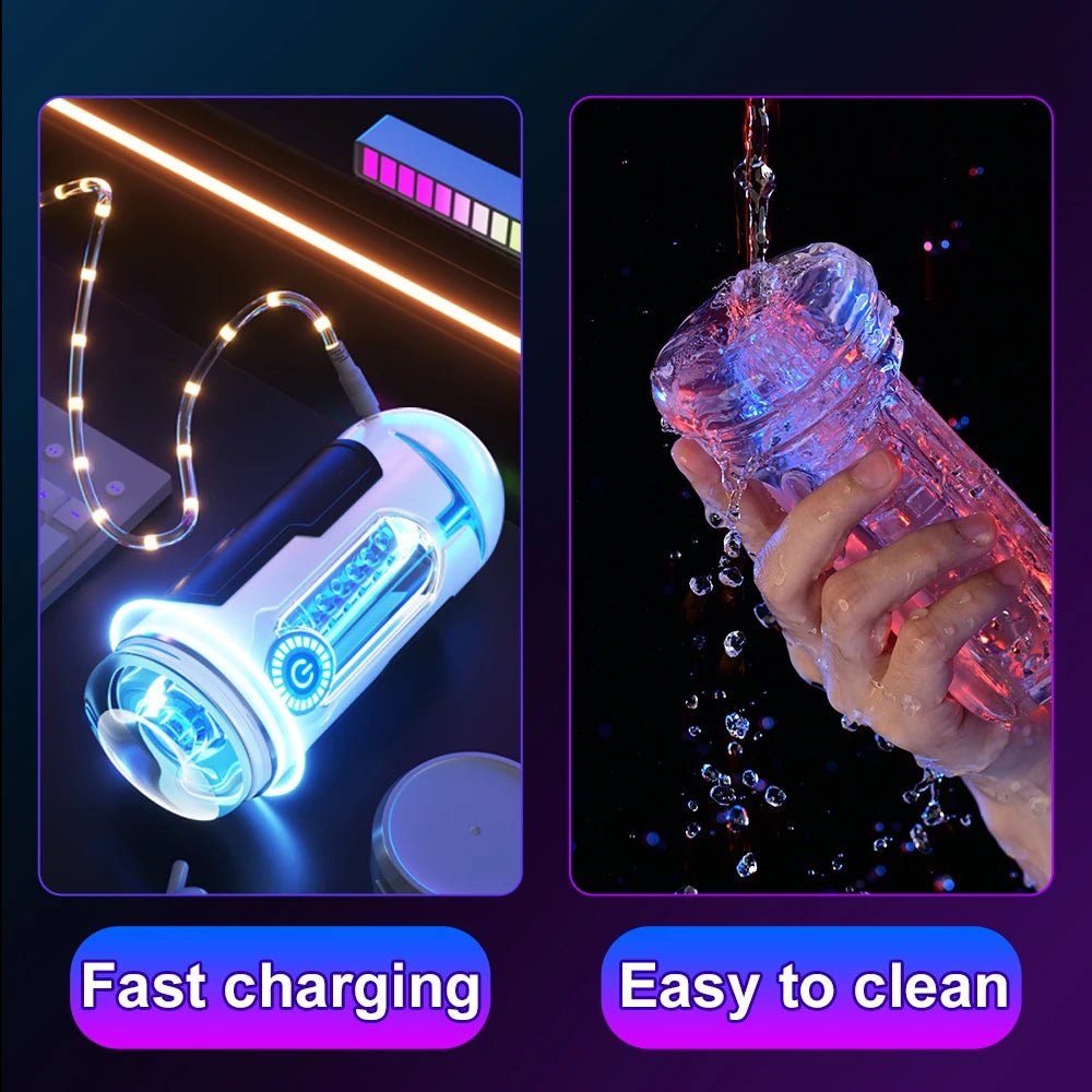 Vacuum Male Electric Masturbator Cup  Penis Machine Silicone Real Vaginal Multiple Modes Strong Vibration Adult Toys for Men