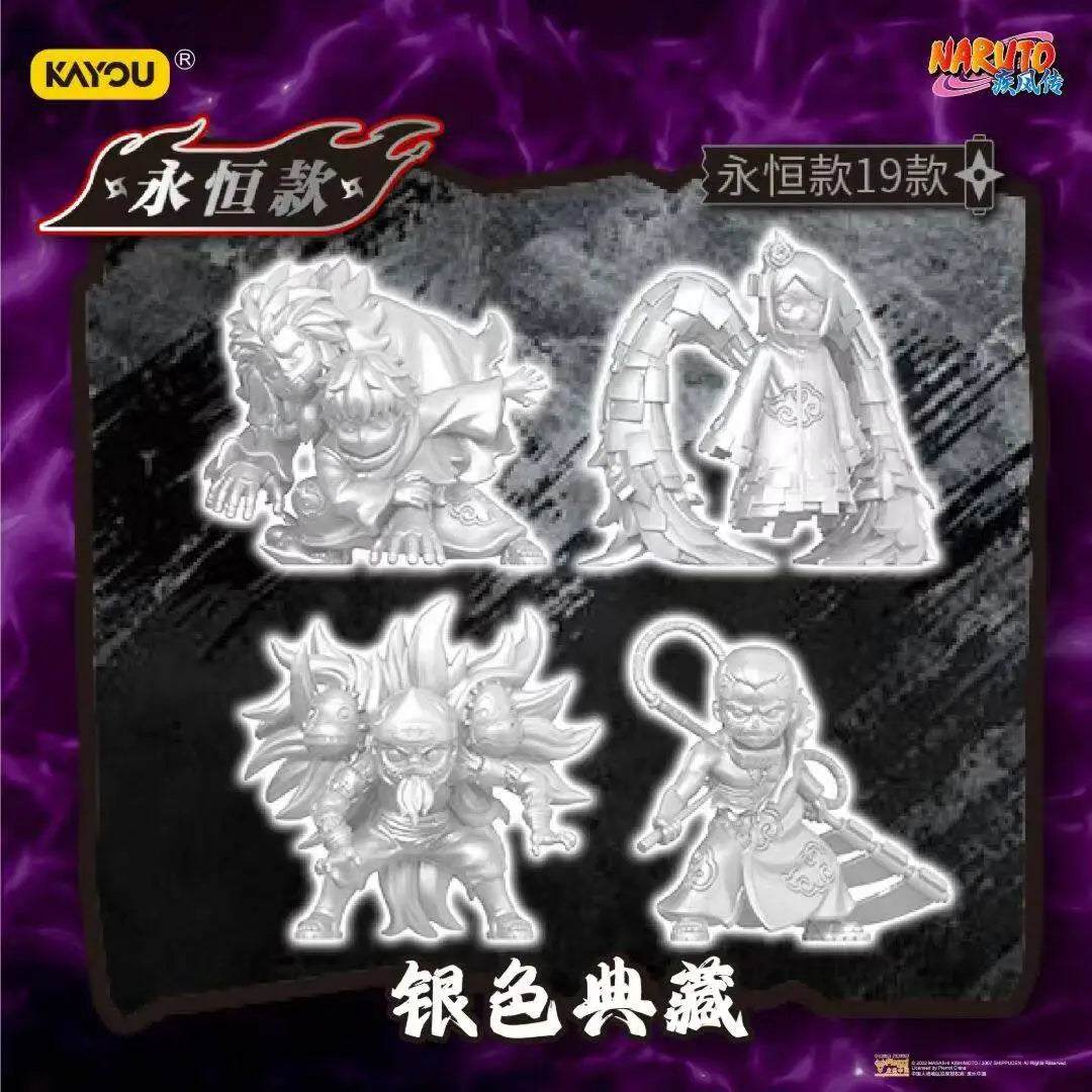 KAYOU NARUTO Mini Doll Rubber Figures Blind box Series Chakra Mode Sasuke Gaara Kurama Shikamaru Model Toy