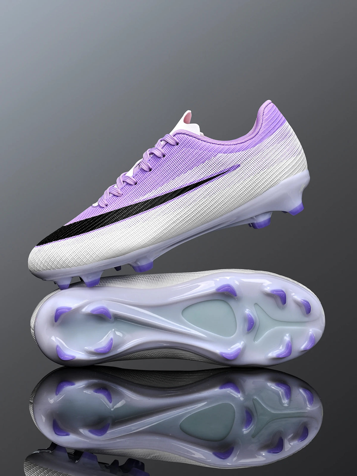Adult Men AG/FG Football Boots Firm Ground Cleats Comfort PU Non‑Slip Sole For Outdoor Pitch Football Game And Competition