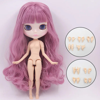 ICY DBS Blyth Doll Carved Lips Face White Skin Joint Body 1/6 BJD Special Price OB24 Toy Gift