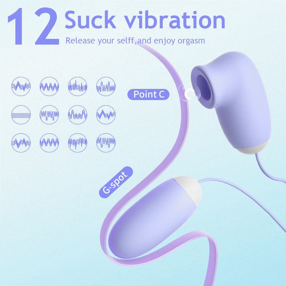 Double Jump Egg Clit Sucker Vagina Sucking Vibrator With Cute Magic Box Female Clitoris Vacuum G-pot Stimulator Nipple Sex Toys