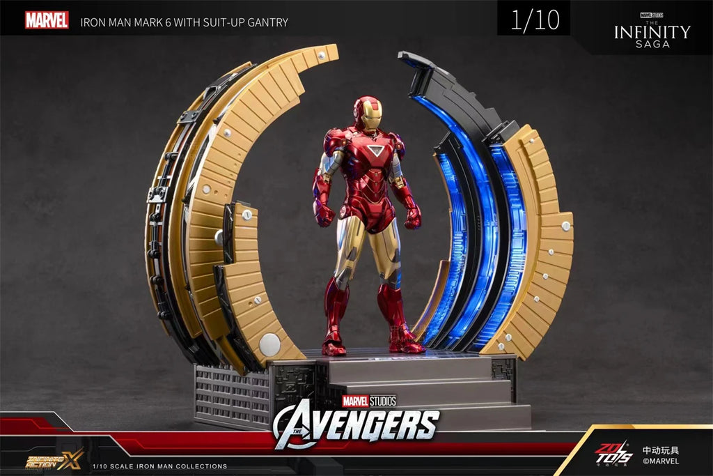 ZD Toys Avengers Iron Man Action Figure MK6 Suit-up Gantry Suit Up Gantry With MK4 Tony Stark Legends Collection Toy Gift