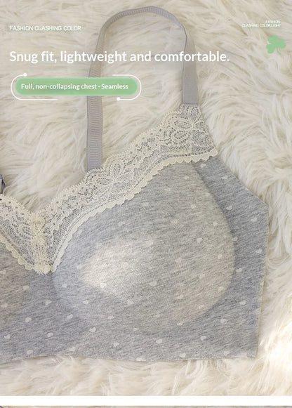 Women's Floral Lace Wireless Bra Set