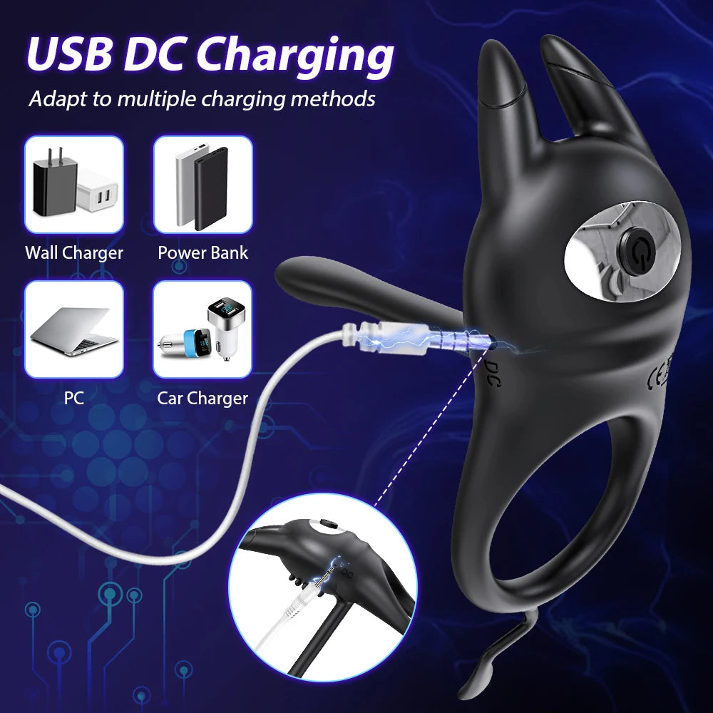 Vibrating Cock Ring, Penis Ring Vibrator Penis Sleeve Extender for Clit G Spot Stimulation, Couples Adult Sex Toys for Men Women