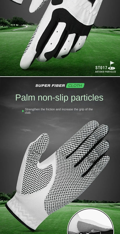 Professional Golf Gloves Microfiber Cloth Fabric Breathable Non-Slip Gloves Club Swing Putting Training Gloves