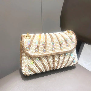 Women's Crystal Rhinestone Metallic Clutch Bag – Evening & Party, 3 Colors - TRYSHOPPY