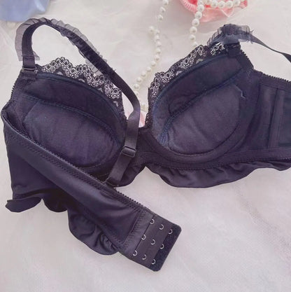 Women's Bow Color-Block Wireless Bra Set