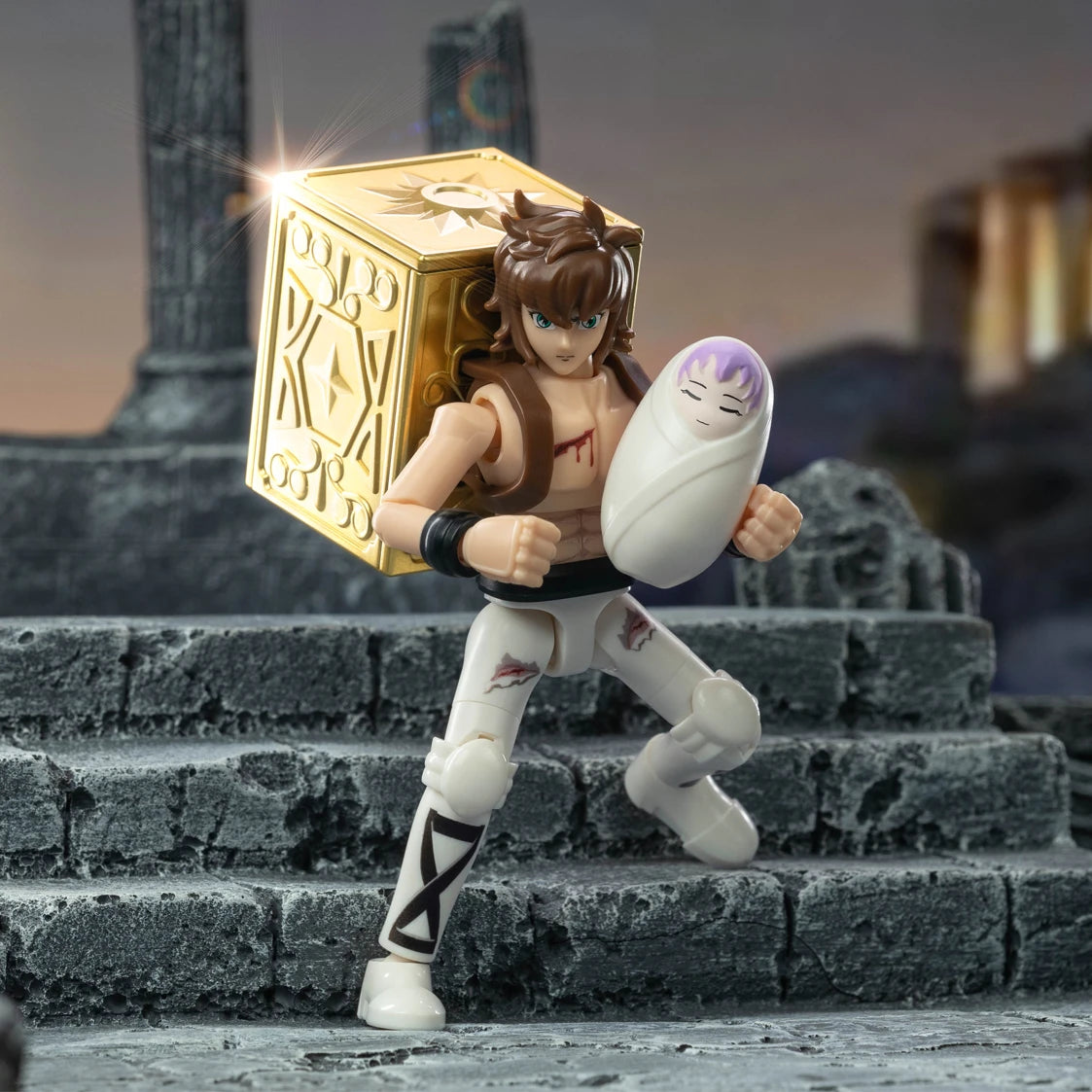 Original Blokees Gold Saint Action Figure Champion Saori Kido Seiya Mu Aiolia Assembly Figure Children Toys Birthday Gift