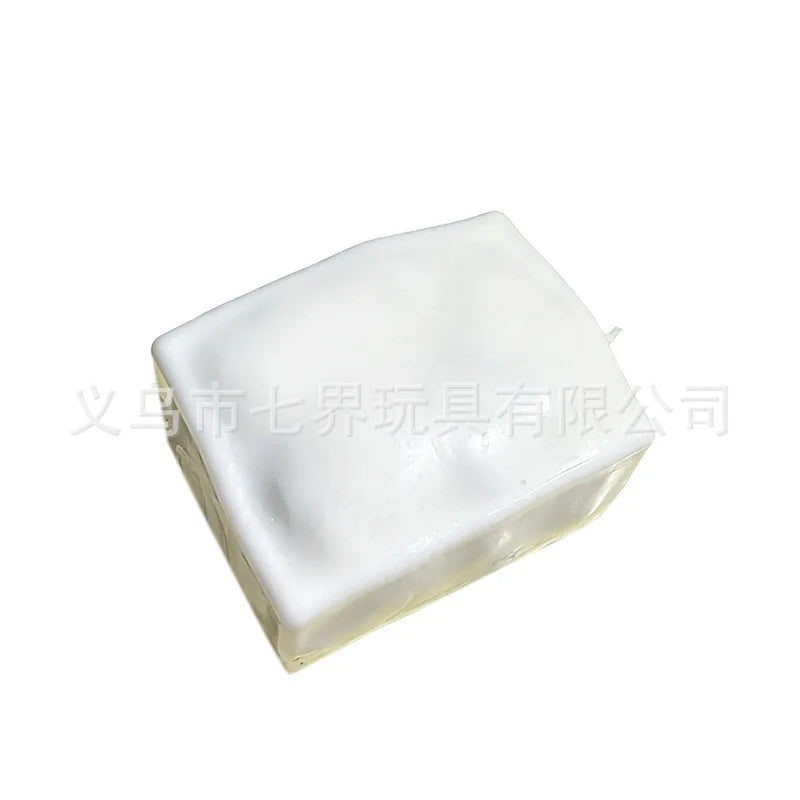 tofu shaped squishy beads, self-made crunchy stress relief squishy toys satisfying sound effects for filling building blocks
