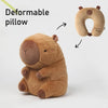 Portable Cartoon Capybara U-shaped Plush Pillow 2 in 1 Travel Neck Support Pillow Cute Plush Throw Pillow Office Chair Cushions