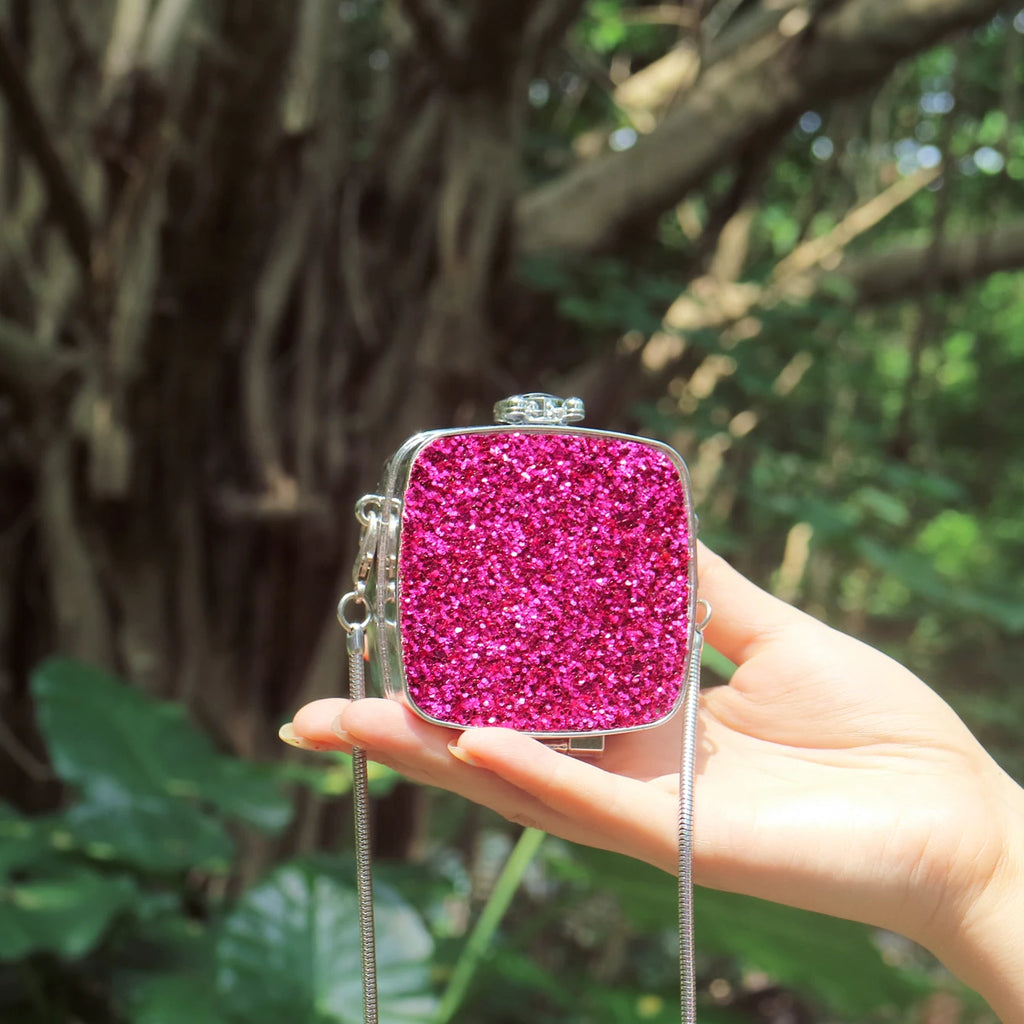 Women's Jelly Plastic Novelty Mini Clutch Bag – Evening & Party, Rose Red