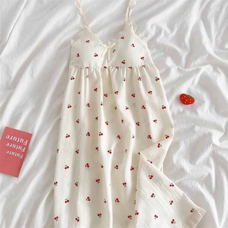 Women's Floral V-Neck Halter Nightgown