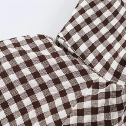 Guobioziy Women's Jacket 2026 Autumn New Plaid Long-Sleeve Drawstring Loose Jacket Parka Casual Fashion Versatile