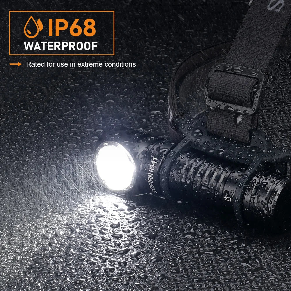 SOFIRN HS41 Headlamp 4000lm 21700 USB C Rechargeable with SST20 LED Torch Indicator with Magnetic Tail Flashlight