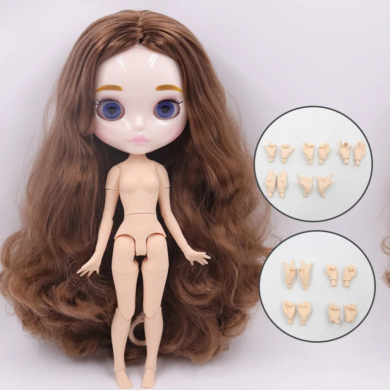 ICY DBS Blyth Doll Carved Lips Face White Skin Joint Body 1/6 BJD Special Price OB24 Toy Gift