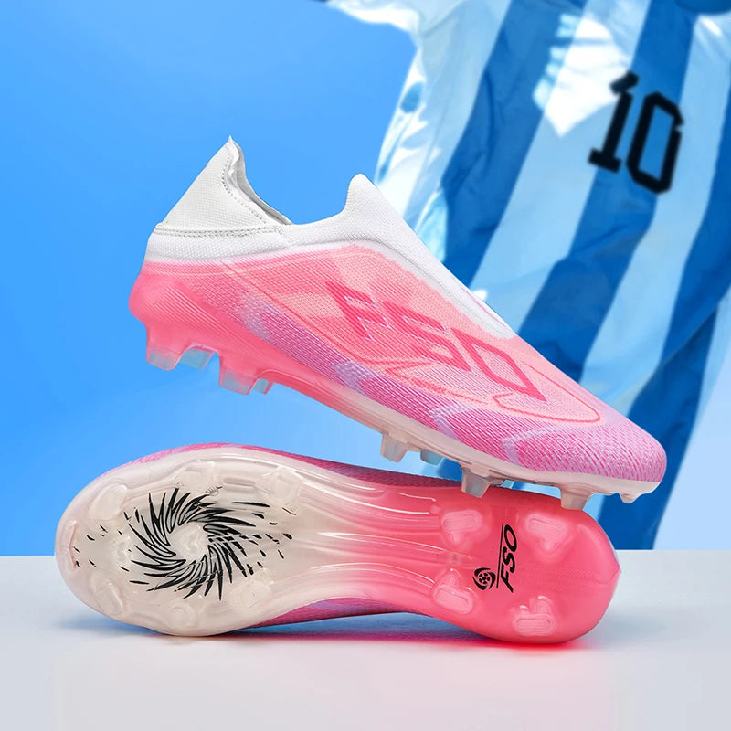 New Men Soccer Shoes Match Adult Cleats Football Boots Breathable Non Slip Training Outdoor Sport Boys Long Spikes Comfortable