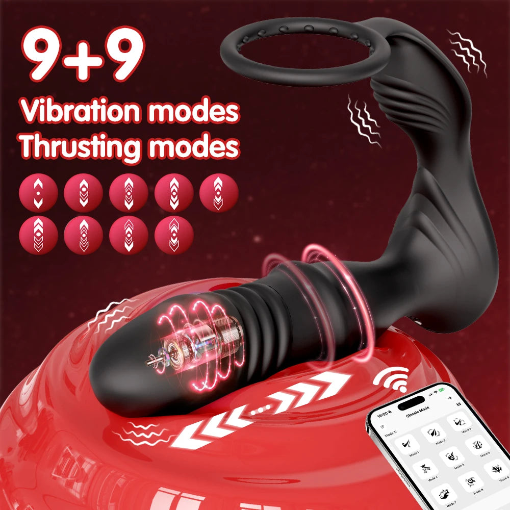 Thrusting Prostate Massager with Ring