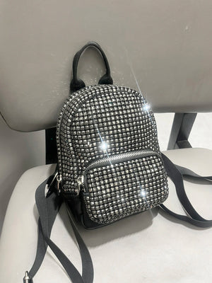Women's Crystal Rhinestone Metallic Backpack – Mini Size, 4 Colors - TRYSHOPPY