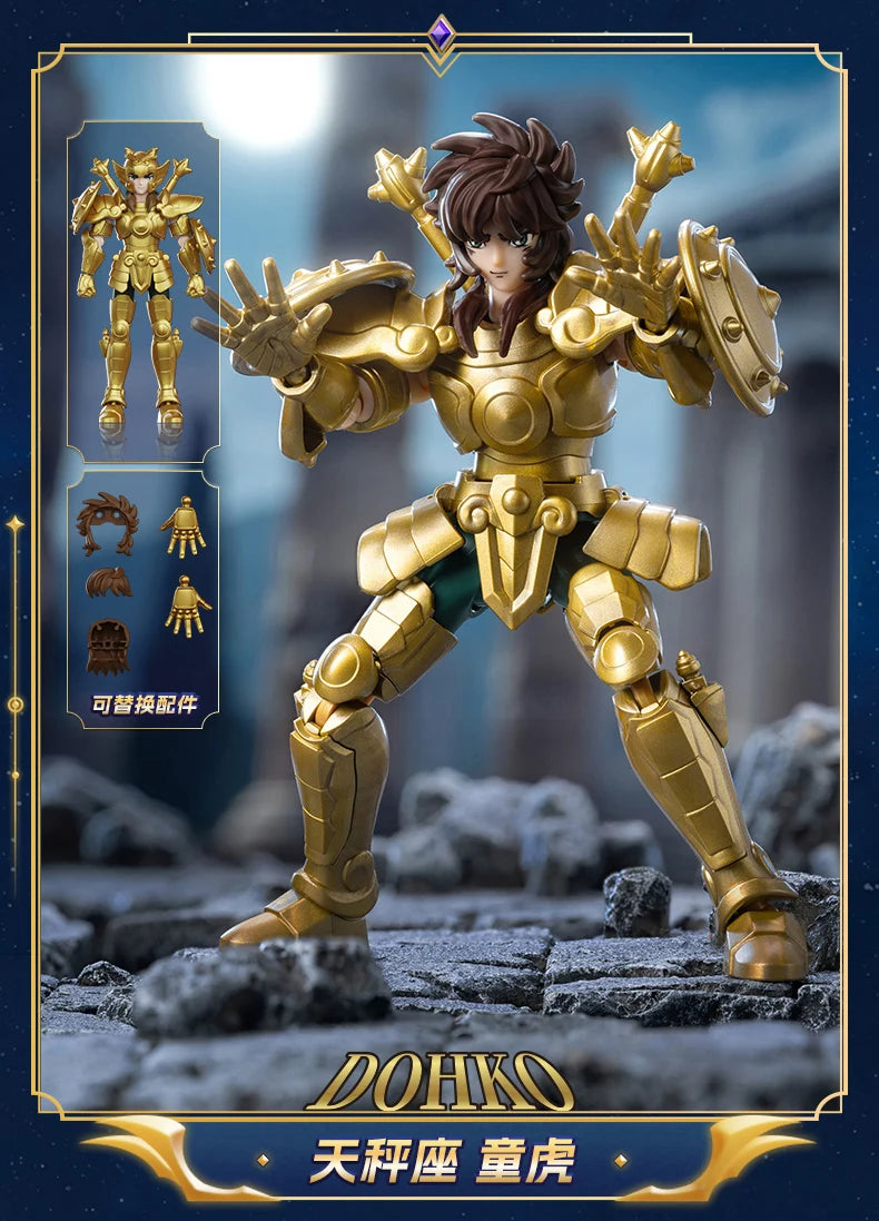 Blokees Galaxy Version Gold Saint Action Figure Libra Dohko Sagittarius Champion Seiya Mu Aiolia Assembly Toys Children Gift