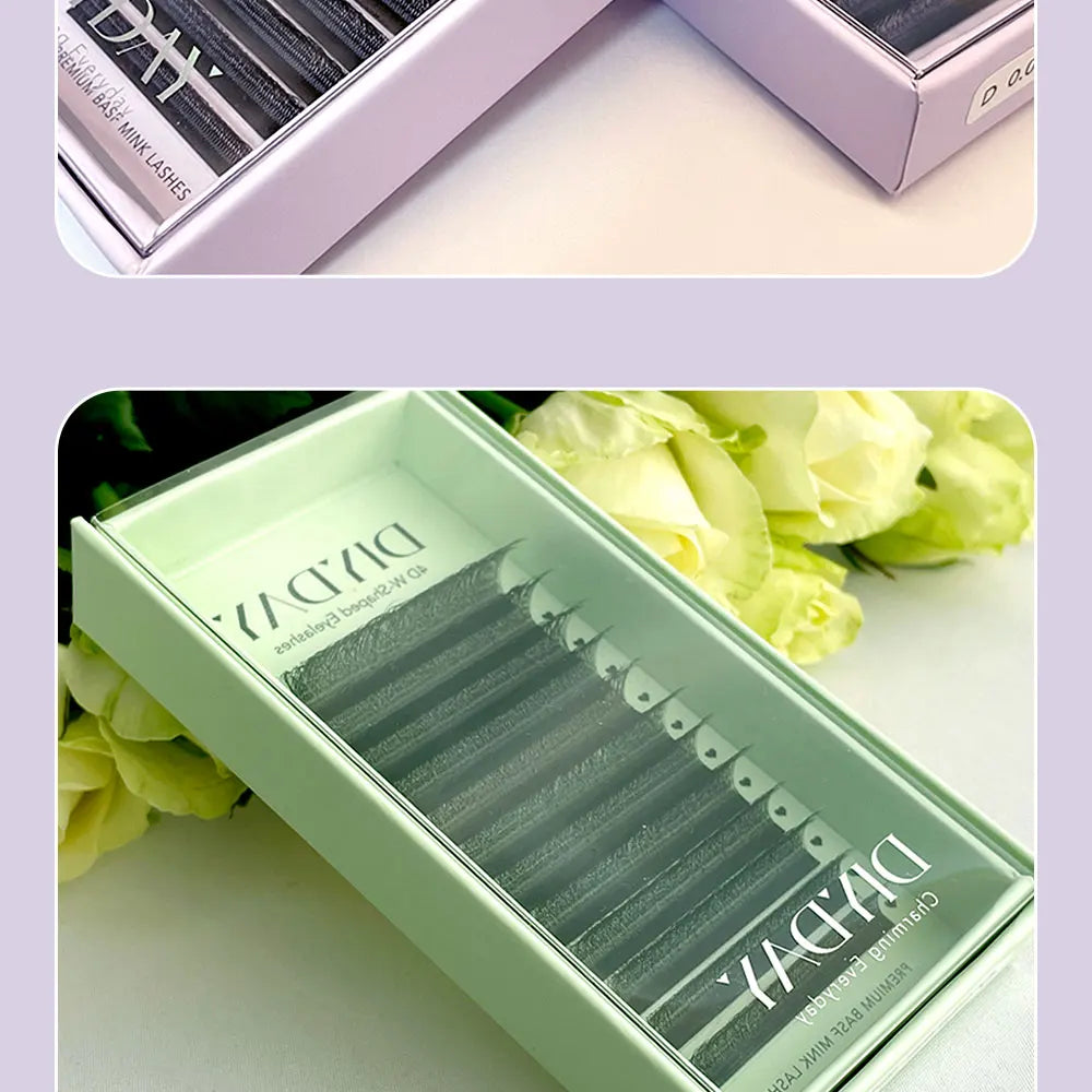 DIYDAY W-Shape Eyelash Extension 3d 4d 5d 6d 7d 8d W Lashes Natural Soft Premade Fan Bloom Effect Eye Lashes for Beauty Makeup