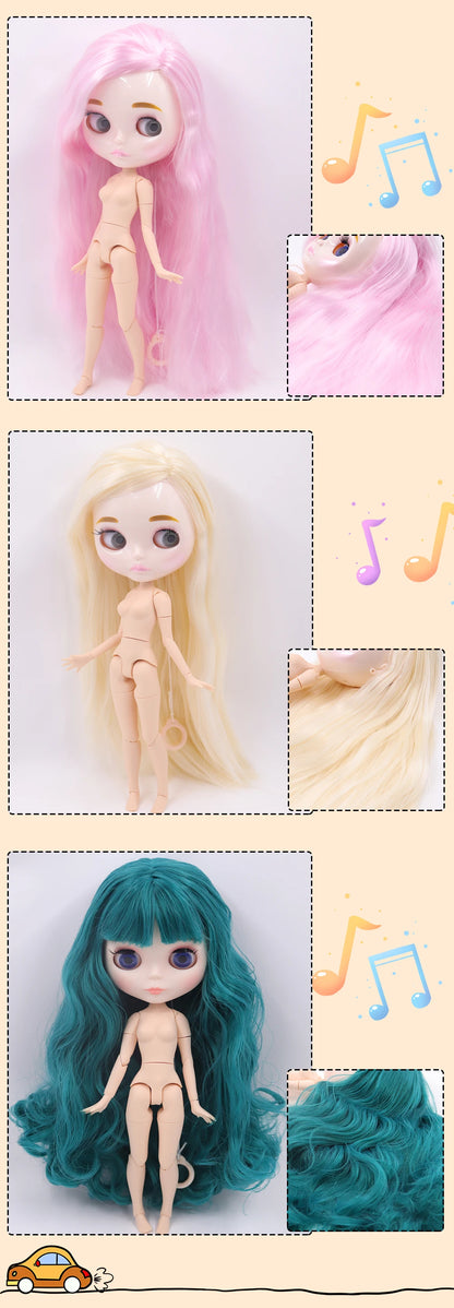 ICY DBS Blyth Doll Carved Lips Face White Skin Joint Body 1/6 BJD Special Price OB24 Toy Gift