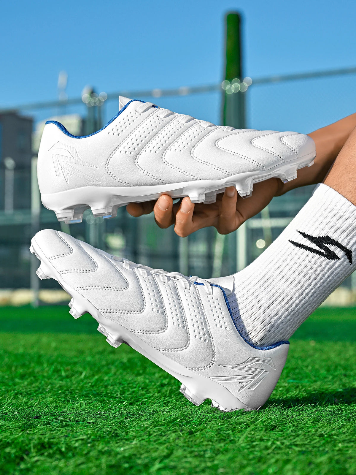 Adult FG AG Football Boots Lightweight PU Synthetic Upper Anti‑Slip Studded Cleats For Outdoor Natural & Artificial Grass Field