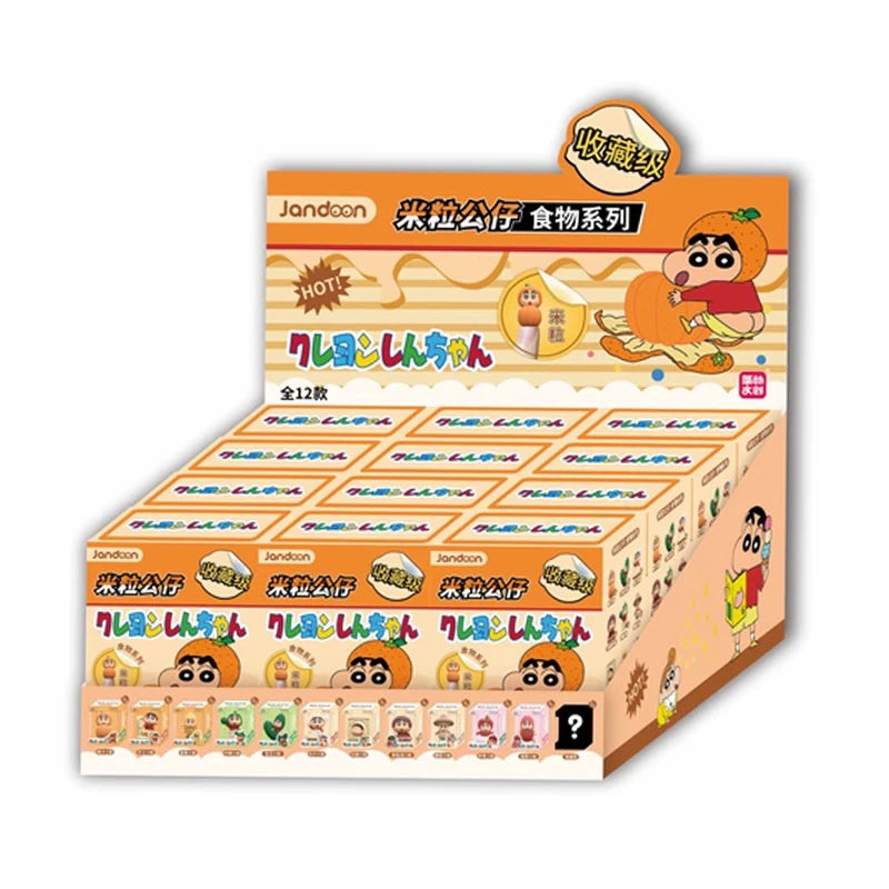 Original JANDOOM Crayon Shin-chan Blind box Shin chan Anime Figure Rice grain Doll Mini Figure Cute Cartoon Model Kids Toys Gift