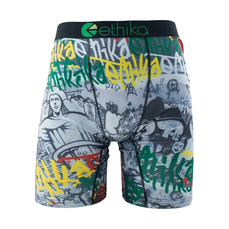 ETHIKA Men Underwear Boxers 1Pcs Breathable Mesh Crotch Man Swimming Underpants Plus Size L-3XL Mens Panties Men's Boxers Briefs