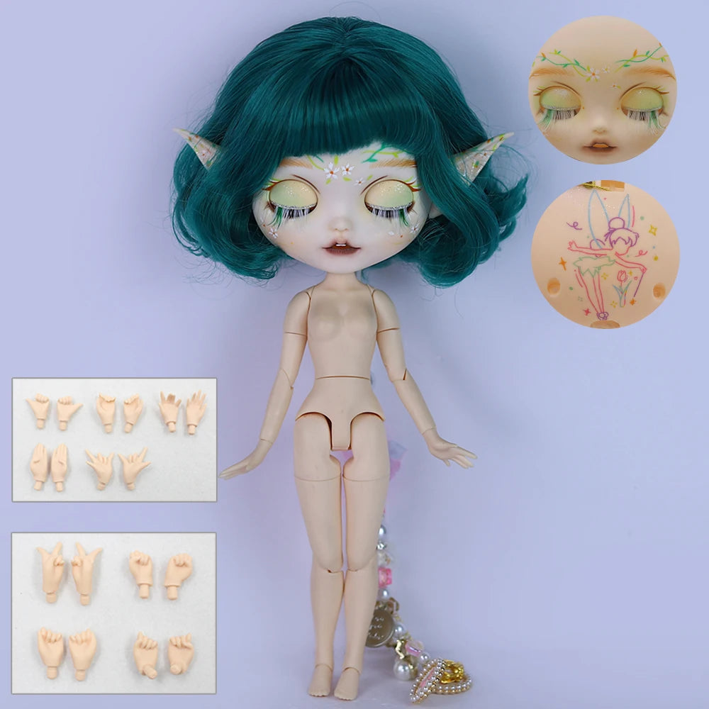 ICY DBS Blyth 1/6 Doll Elf Ear Hand-painted Set Doll Long Eyelash Sleep Doll White Skin Set Gift Toy SD